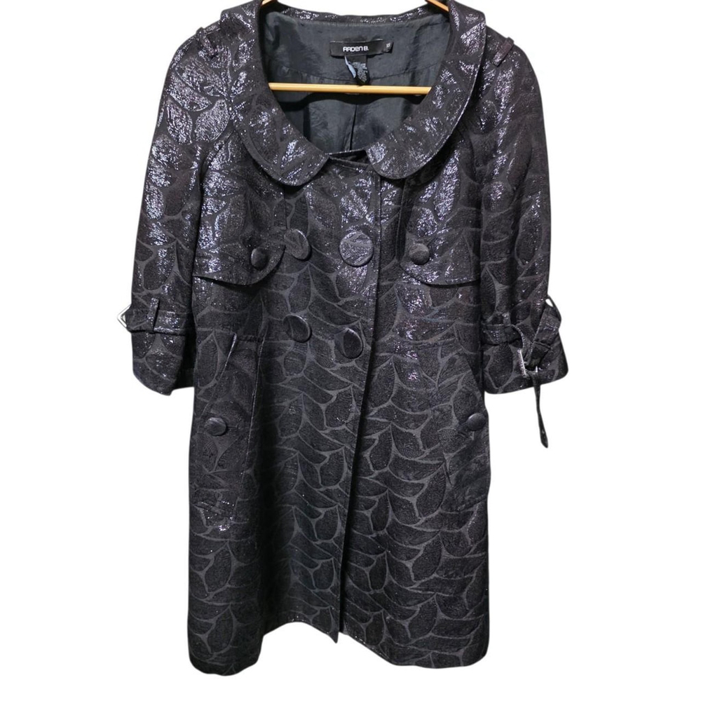 ✦ 2000s arden‎ b. Metallic Gold Lurex Evening Trench ✦ XS